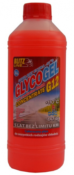 Антифриз Blitz Line Glycogel G12 ready-mix -37°C красный 1л BLITZ LINE 26152